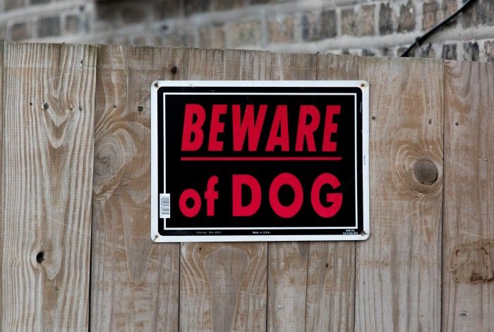 "Beware of Dog" sign