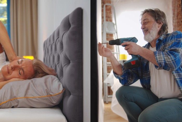 Man drilling while his neighbour is sleeping