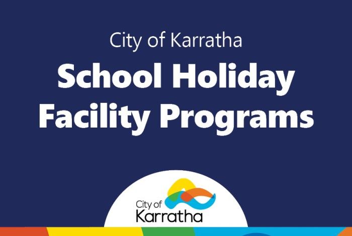 Dark blue background with the city logo and writing 