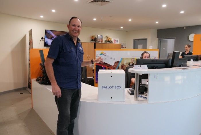 City Mayor Daniel Scott with an election pack