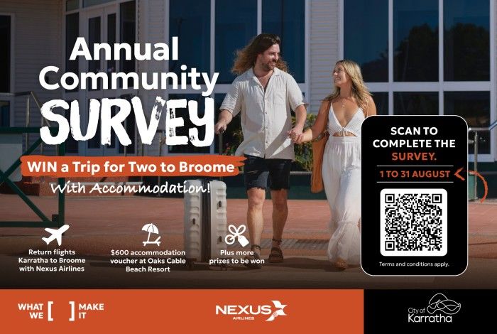 Win a trip to Broome with the City of Karratha's 2026 Community Survey 