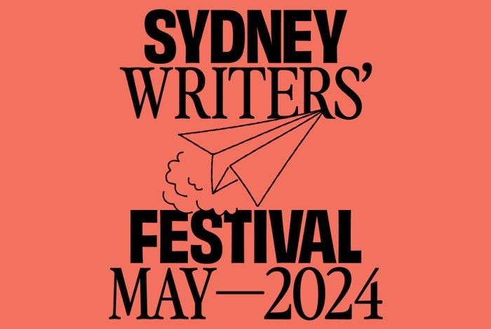 Sydney Writers Festival with coral coloured background