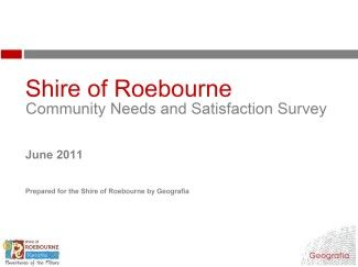 2011 Community Needs and Satisfaction Survey results summary 